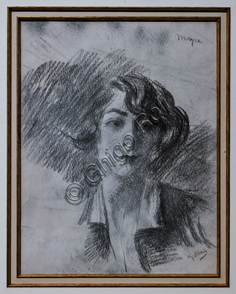“Ritratto di signora”, di Giovanni Boldini, 1880, carboncino su carta.