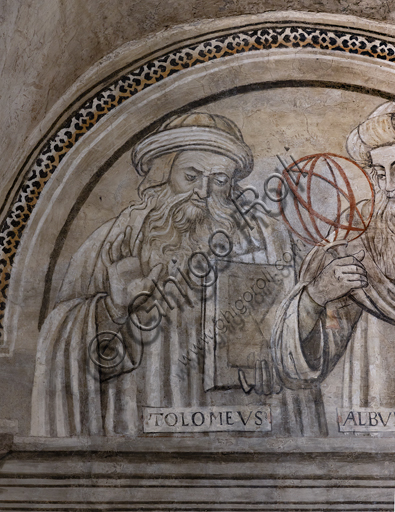  “Portrait of Ptolemy”. Orvieto, MODO (Museum of the Opera of the  Duomo of Orvieto): Alberi Library, a cycle of monochrome frescoes where famous classical masters of different subjects are represented (law, medicine, astronomy, grammar), attributed to Luca Signorelli's pupils, 1501-1503.