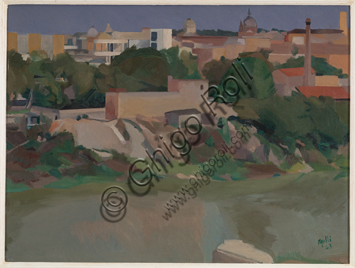 Roberto Melli, (1885-1958): "Paesaggio romano"; 1943.