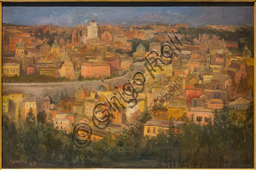 Museo Novecento: "Rome from the Janiculum", by Mario Mafai, 1937. Oil painting on canvas.