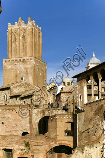 Roma, Mercati di Traiano: veduta della torre delle milizie.