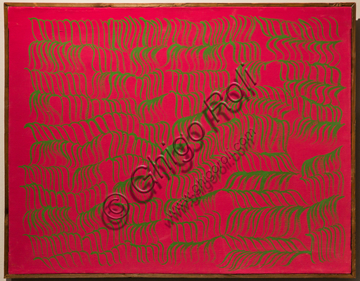 Museo Novecento: "Redgreen", by Carla Accardi, 1966. Casein on canvas.