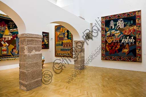  Rovereto, Casa Depero: room of the textile intarsia works.