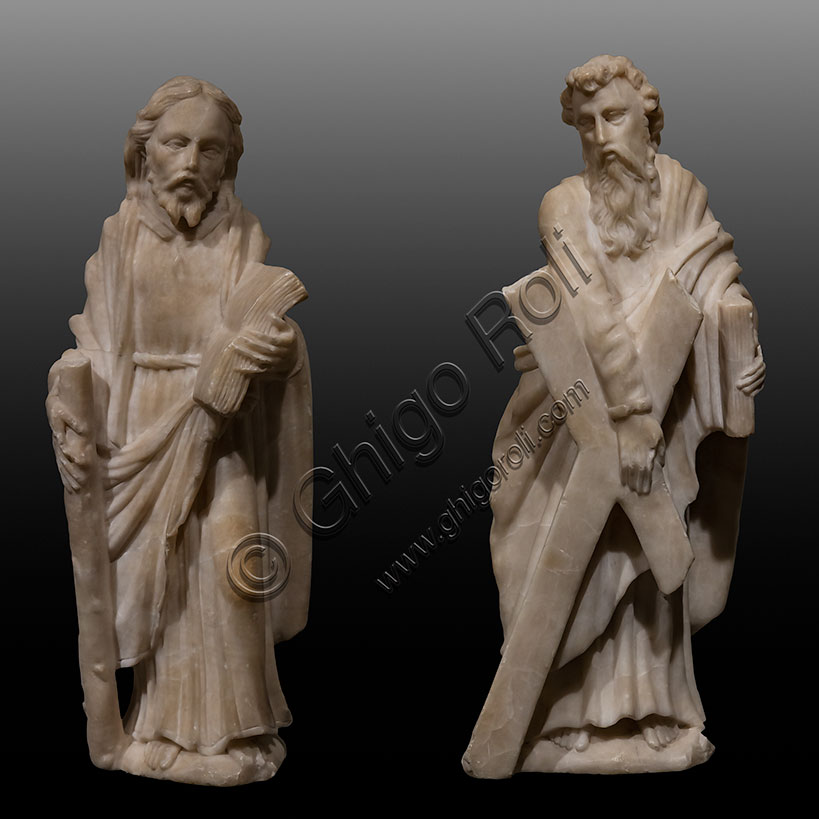 “St. James and St. Andrew”, by Gagini workshop (?), marble, XV century.