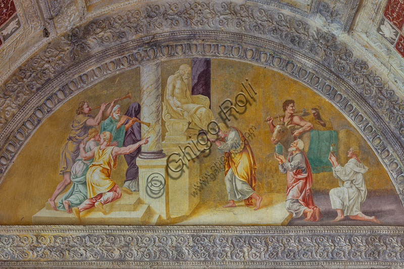 Mantova, Palazzo Te (residenza estiva dei Gonzaga), Loggia del Giardino Segreto: lunetta con scena di "Sacrificio a Giove".