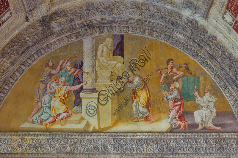 Mantua, Palazzo Te (Gonzaga's Summer residence), Loggia of the Secret Garden: lunette representing "the Sacrifice to Jupiter".