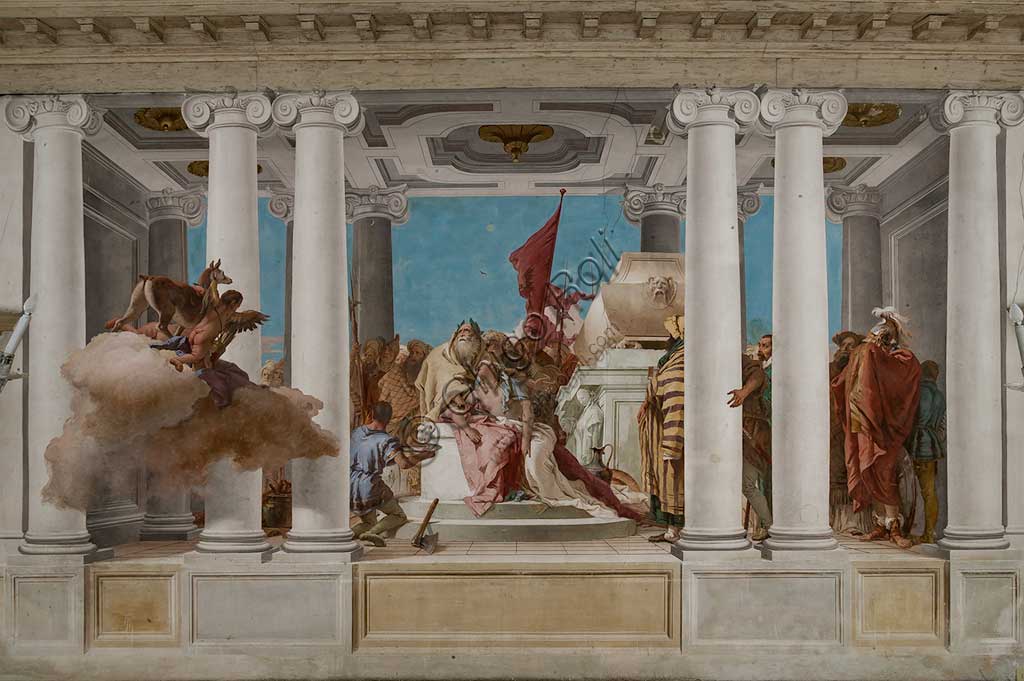 Vicenza, Villa Valmarana ai Nani, Palazzina, Atrio:  "Il sacrificio di Ifigenia".  Affresco di Giambattista Tiepolo, 1757.