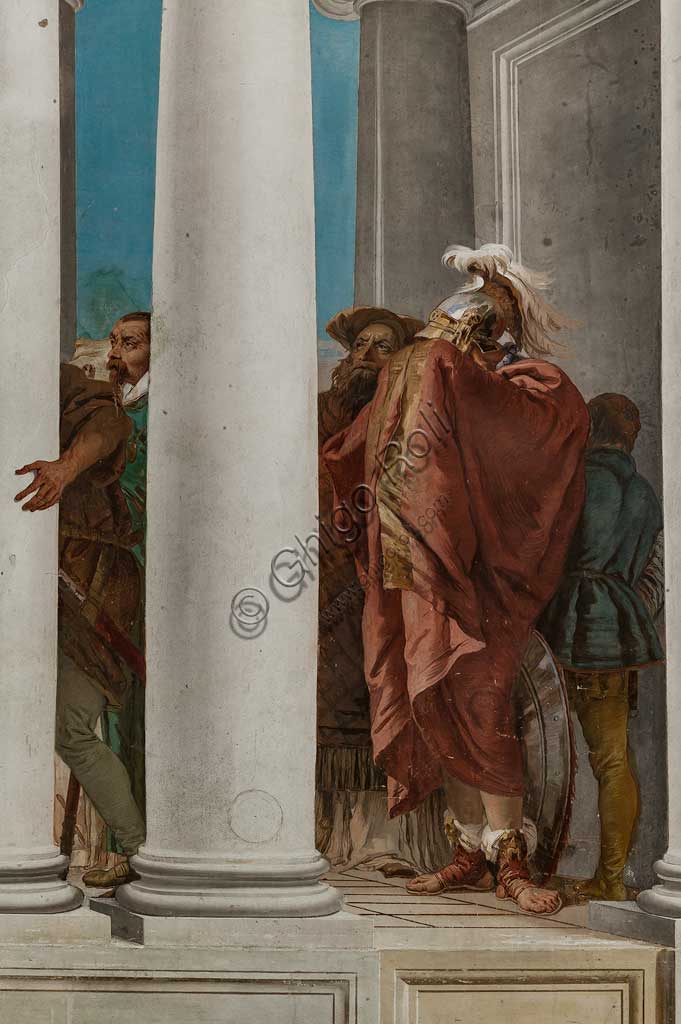 Vicenza, Villa Valmarana ai Nani, Palazzina (Small Building), the entrance hall: "The Sacrifice of Iphigenia", by Giambattista Tiepolo,  1757. Detail.