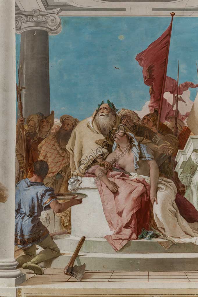 Vicenza, Villa Valmarana ai Nani, Palazzina (Small Building), the entrance hall: "The Sacrifice of Iphigenia", by Giambattista Tiepolo,  1757. Detail.