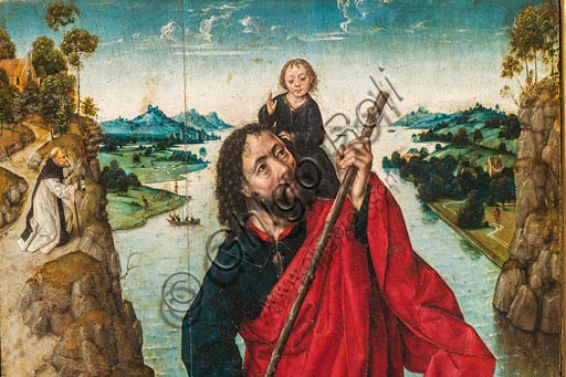  Modena, Galleria Estense: "St. Christopher", by Aelbrecht Bouts. Detail.