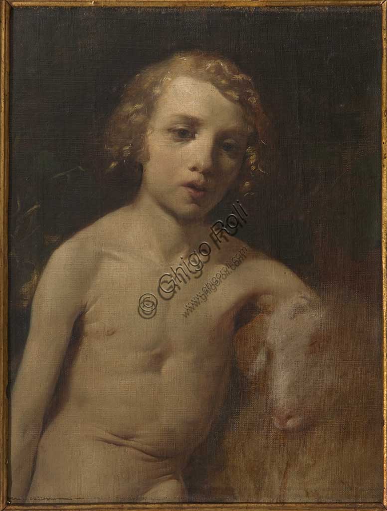 Collezione Assicoop - Unipol: Antonio Simonazzi : "San Giovannino", olio su tela, 59 x 47