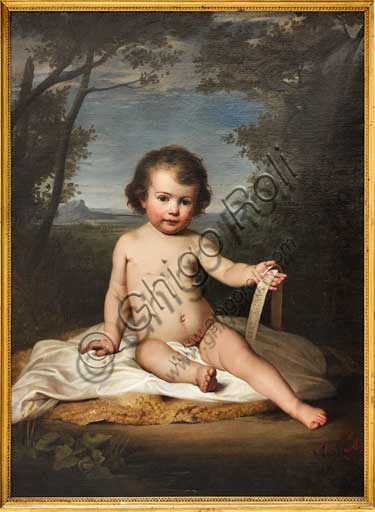 Assicoop - Unipol Collection: Adeodato Malatesta (1806-1891), "Infant St. John". Oil painting.
