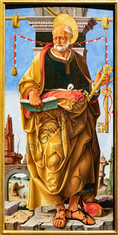 “San Pietro”, di Francesco del Cossa, 1470-3, tempera e oro su tavola.