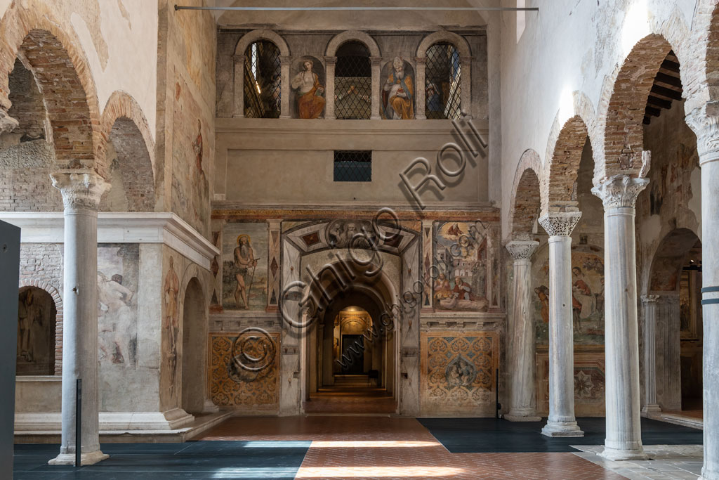 Brescia, "Santa Giulia, Museo della Città", (sito Unesco dal 2011), interno della Chiesa di San Salvatore: la controfacciata. 