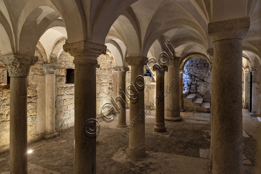 Brescia, "Santa Giulia, Museum of the City" (Unesco site since 2011), interior of the Chruch of San Salvatore: the Romanesque crypt.