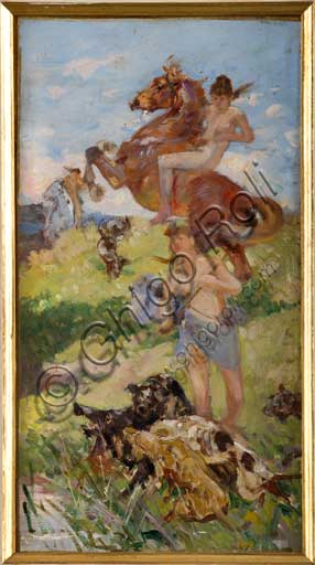 Assicoop - Unipol Collection: Achille Boschi (1852 - 1930), "Hunting Scene" (2).