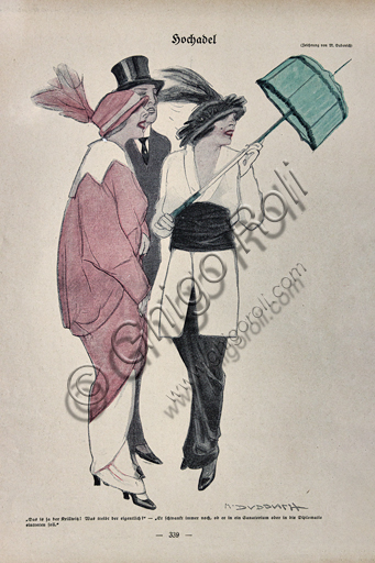 “Simplicissimus, n. 15”, Illustration by Marcello Dudovich for  the satirical - humorous magazine, 1914, letterpress print.