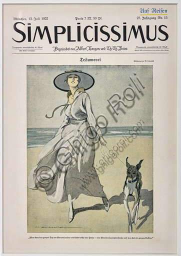 “Simplicissimus, n. 15”, illustrazione di Marcello Dudovich per la copertina della rivista satirico - umoristica, 1922, stampa tipografica.