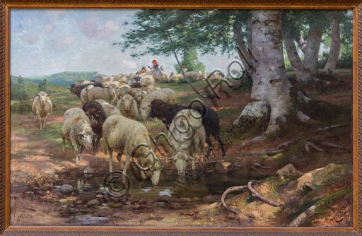 Piacenza, Galleria Ricci Oddi:  "La sorgente dei Lamoni" (1890 - 95), olio su tela di Stefano Bruzzi (1835 - 1911).