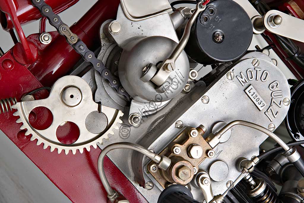 Ancient Motorbike Guzzi Sport 14. Engine.