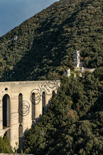  Spoleto: Ponte delle Torri (The bridge of towers) built on a Roman aqueduct.