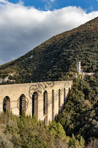 Spoleto: Ponte delle Torri (The bridge of towers) built on a Roman aqueduct.