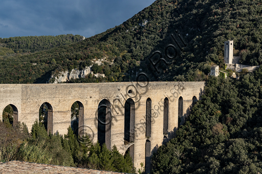  Spoleto: Ponte delle Torri (The bridge of towers) built on a Roman aqueduct.