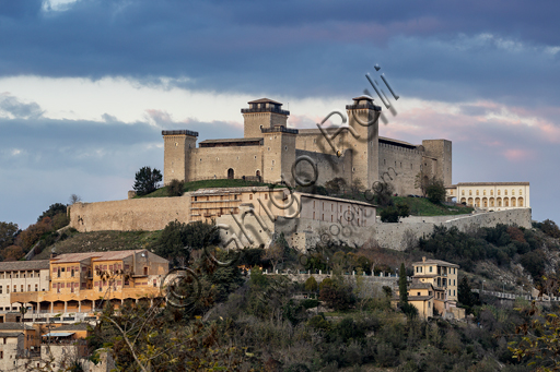  Spoleto: view of Rocca Albornoz (Stronghold).