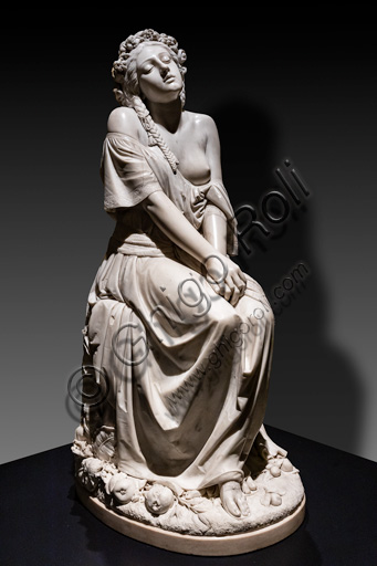 Gaetano Motelli: "The Bride of the Songo of Songs", sculpture in marble, 1854.