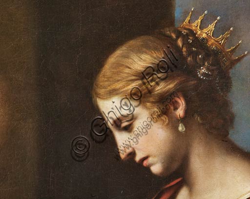  Modena, Galleria Estense: "Mystical Marriage of Saint Catherine", by Giovanni Francesco Barbieri, known as Guercino (1591-1666). Detail.