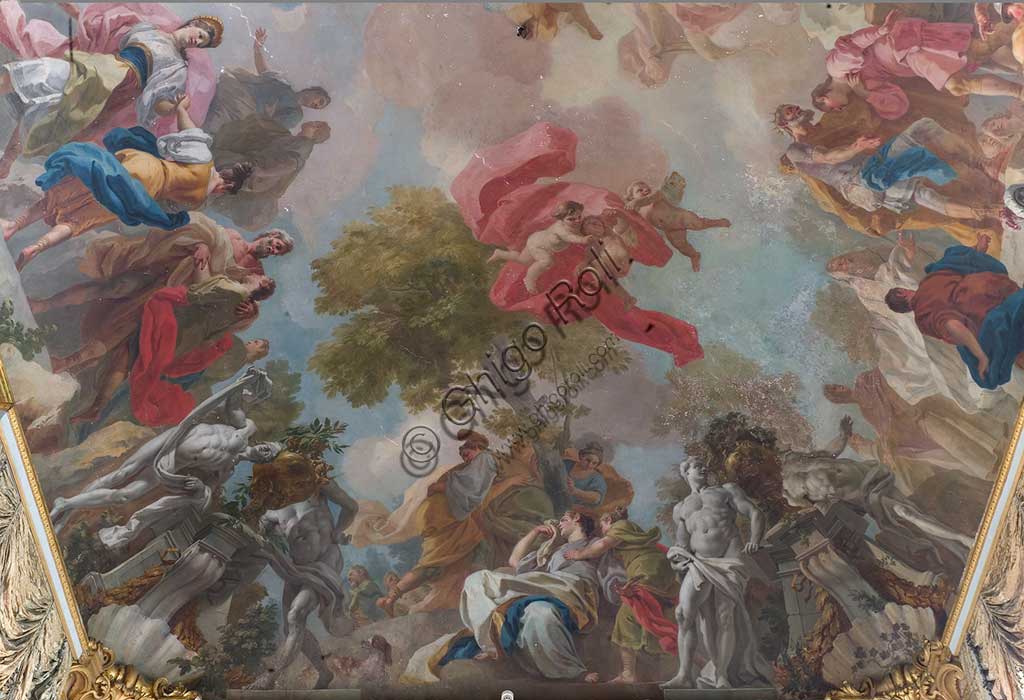 Torino, Palazzo Reale, Appartamento degli Archivi (Sesta stanza):  "Storia di Teseo". Affresco di Francesco De Mura, 1741 - 43. Particolare.