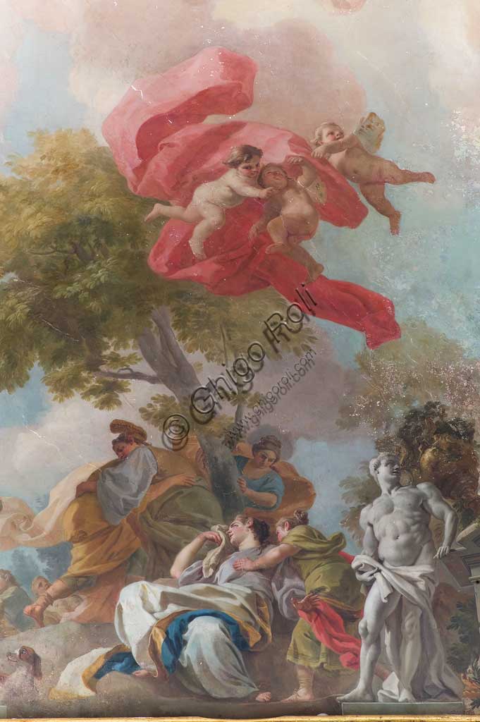 Torino, Palazzo Reale, Appartamento degli Archivi (Sesta stanza):  "Storia di Teseo". Affresco di Francesco De Mura, 1741 - 43. Particolare.