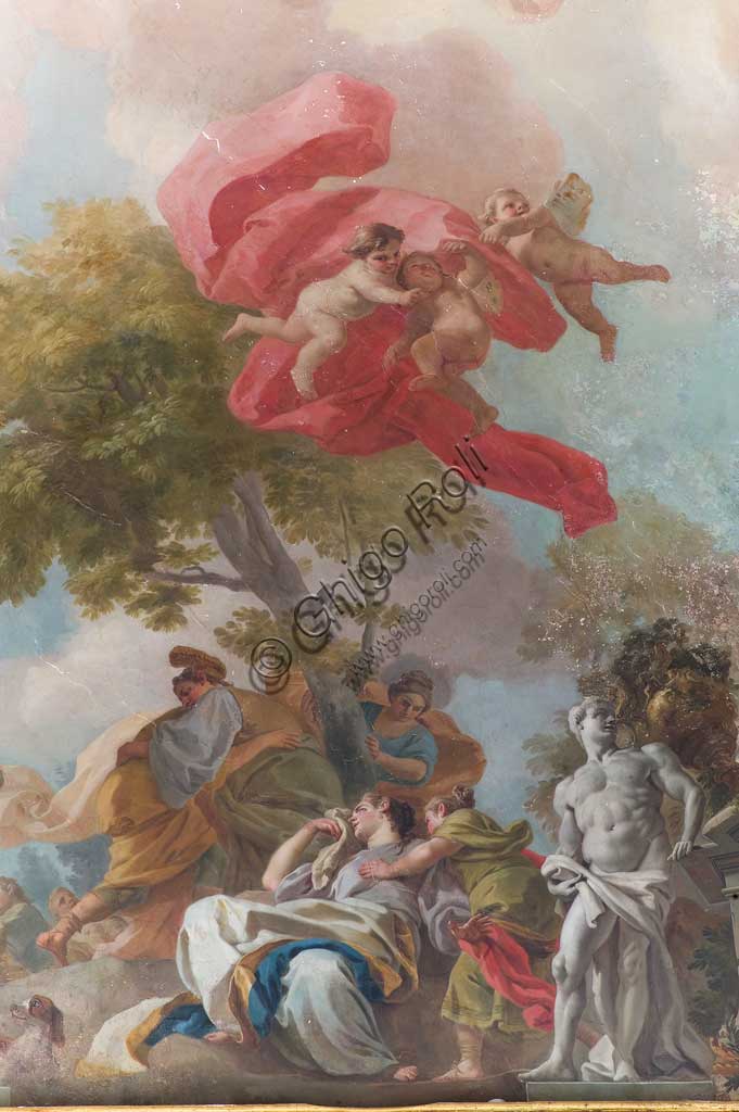 Torino, Palazzo Reale, Appartamento degli Archivi (Sesta stanza):  "Storia di Teseo". Affresco di Francesco De Mura, 1741 - 43. Particolare.