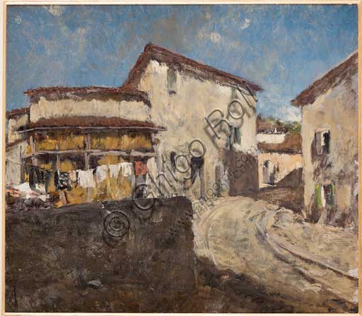 Collezione Assicoop - Unipol, inv. n° 426: Giovanni Forghieri (1898 - 1944), "Strada di campagna con case". 