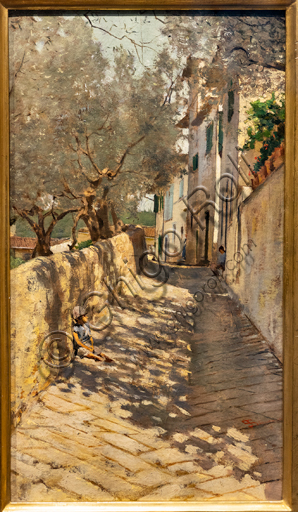 Telemaco Signorini: "Alley to the Capponcina",  1885, oil painting on canvas.