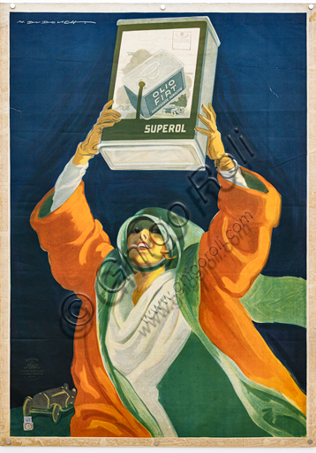 “Superol”, illustrazione per manifesto pubblicitario di Marcello Dudovich, 1925, cromolitografia su carta.