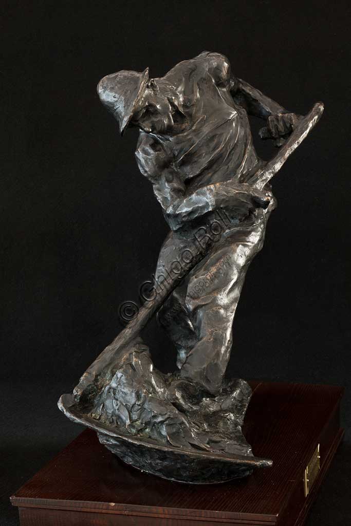 Assicoop - Unipol Collection: Giuseppe Graziosi, "The Mowing Peasant"; sculpture inbronze, cm. 52 x 60 x 30.