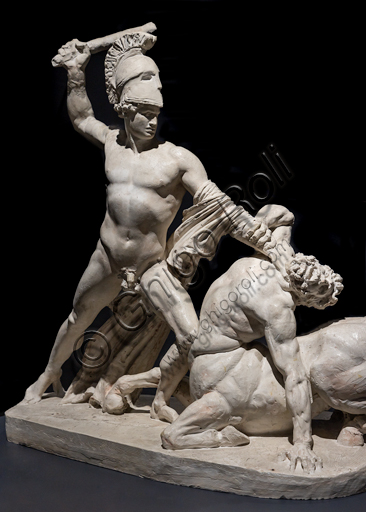 "Teseo in lotta con il centauro Eirition", 1804-5, di Antonio Canova (1757 - 1822), gesso. 