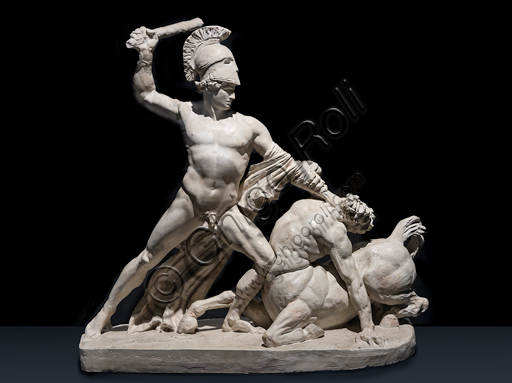 "Teseo in lotta con il centauro Eirition", 1804-5, di Antonio Canova (1757 - 1822), gesso. 