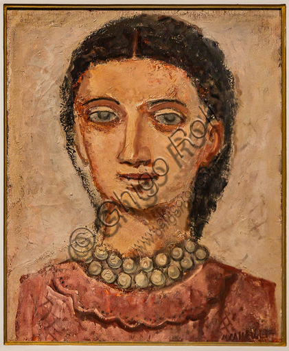 Museo Novecento: "A Woman's Head", by Massimo Campigli (Max Ihlenfeld), 1932. Oil painting on canvas.