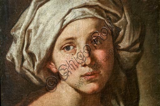  Modena, Civic Museum of Art: " A Girl's Head with Turban", by Francesco Stringa (1578 - 1615). Detail.