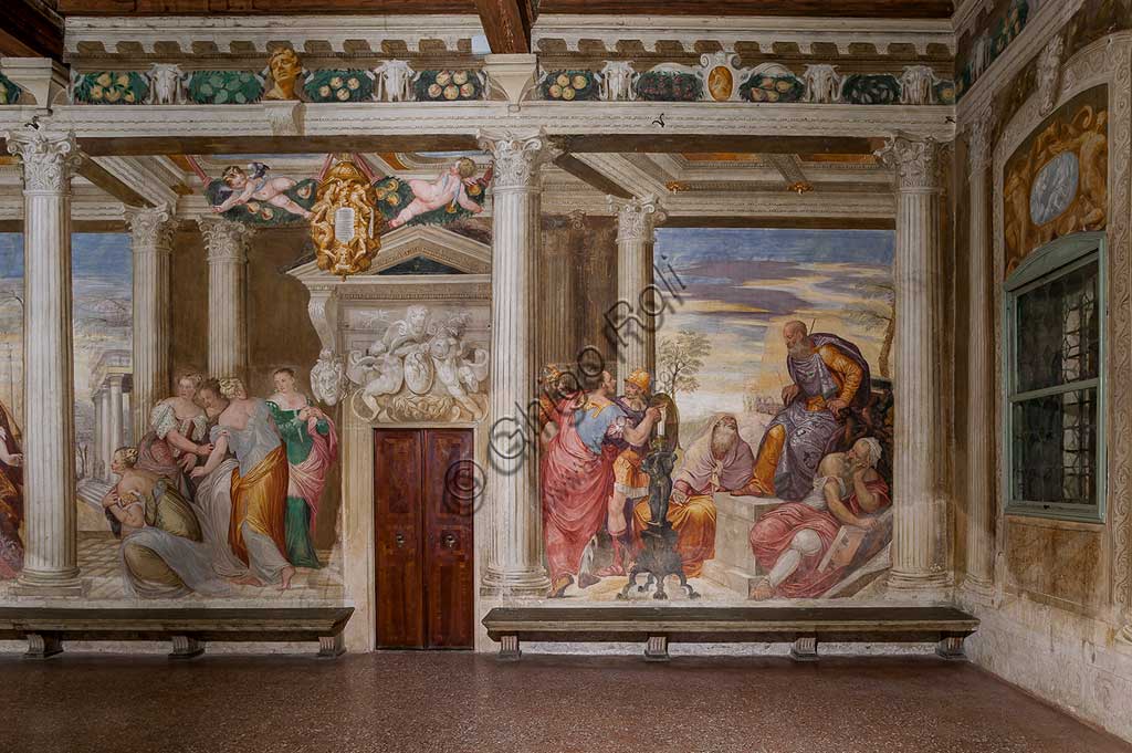 Thiene, Villa Porto Colleoni (conosciuta anche come Castello di Thiene), Camerone: "La clemenza di Scipione, affreschi di Giovanni Antonio Fasolo (ca. 1560-1565).