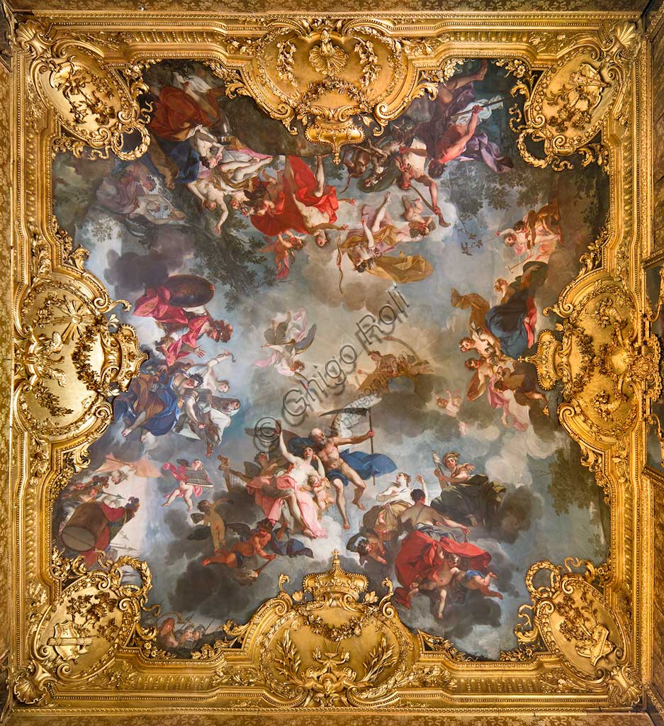 Turin, the Royal Palace, the Queen's Chamber of Work (Great Cabinet): "Allegory of human life, with the four ages, the Parcae and the Passions". Fresco by Claudio Francesco Beaumont, 1731 - 33.