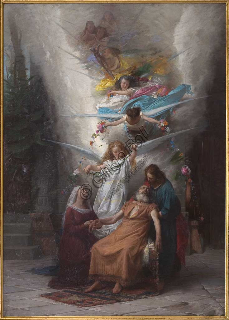 Collezione Assicoop - Unipol: Giovanni Muzzioli (1854 - 1894), "Transito di San Giuseppe", 1875, olio su tela.