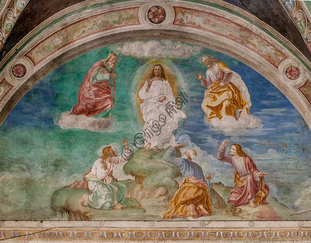 Cortemaggiore, Chiesa della SS. Annunziata (parte del convento dei Francescani), Cappella Pallavicino: "Trasfigurazione di Cristo", affresco di Giovanni Antonio de Sacchis, detto il Pordenone, 1529 ca.