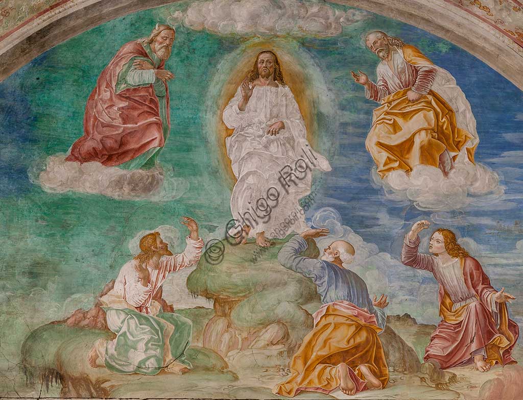 Cortemaggiore, Chiesa della SS. Annunziata (parte del convento dei Francescani), Cappella Pallavicino: "Trasfigurazione di Cristo", affresco di Giovanni Antonio de Sacchis, detto il Pordenone, 1529 ca.