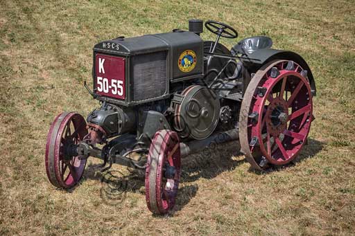 Old Tractor.Make: HSCS (Hofherr - Schrantz - Clayton - Shuttleworth)Model: K44-48Year: 1938 - 1942Fuel: crude oil and/or diesel oilNumber of Cylinders: Displacement: about 10.600 ccHorse Power: 44 HP at the wheel and 48 HP  at the PTO (Power Take-Off)Characteristics: 2-stroke diesel cycle. It had been used in the Second World War to pull the cannons, but then it was abandoned because it made too much noise and signaled the vehicle to the enemies.