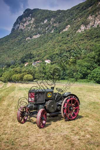 Old Tractor.Make: HSCS (Hofherr - Schrantz - Clayton - Shuttleworth)Model: K44-48Year: 1938 - 1942Fuel: crude oil and/or diesel oilNumber of Cylinders: Displacement: about 10.600 ccHorse Power: 44 HP at the wheel and 48 HP  at the PTO (Power Take-Off)Characteristics: 2-stroke diesel cycle. It had been used in the Second World War to pull the cannons, but then it was abandoned because it made too much noise and signaled the vehicle to the enemies.