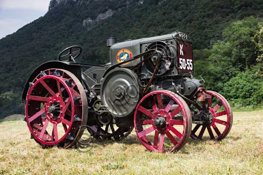 Old Tractor.Make: HSCS (Hofherr - Schrantz - Clayton - Shuttleworth)Model: K44-48Year: 1938 - 1942Fuel: crude oil and/or diesel oilNumber of Cylinders: Displacement: about 10.600 ccHorse Power: 44 HP at the wheel and 48 HP  at the PTO (Power Take-Off)Characteristics: 2-stroke diesel cycle. It had been used in the Second World War to pull the cannons, but then it was abandoned because it made too much noise and signaled the vehicle to the enemies.