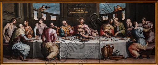 Basilica of the Holy Cross: "Last Supper", 1546, by Giorgio Vasari , oil painting on panel.